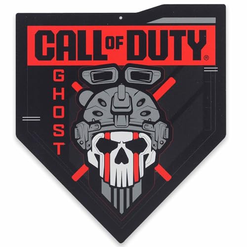 Call of Duty Modern Warfare 2 Ghost Pennant Metal Sign | Call of Duty Wall Decor for Game Room or Teen Room - color: Red