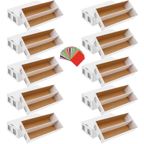 10 Pack Trading Card Storage Box, 16000+ Count Card Storage Box with 48 Card Dividers, Cardboard Card Storage Boxes Sports Card Cases Bulk Card Storage Box Trading Card Box for Basketball Sports Cards - size: 10 Set-2