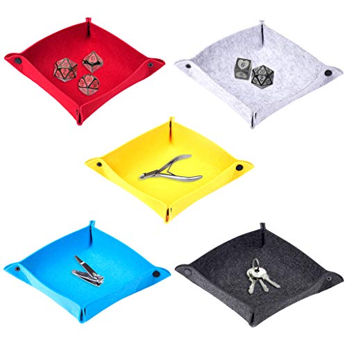 Felt Dice Tray Board Game Foldable Storage Box Square Jewelry for Wallet Coin Desktop Sundries Bins Dice Cup Cup and Tray Set