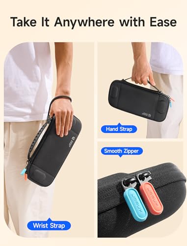 JSAUX Slim Carrying Case for Nintendo Switch 2, Hard Shell Protection | Lightweight Travel Design, 12 Game Card Slots, Wrist Strap, Soft Lining - color: Inner Pouch