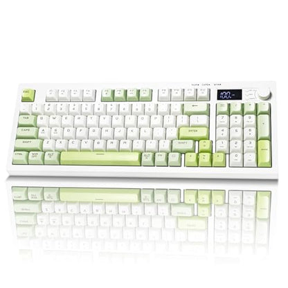 Wireless Keyboard, Quiet Keyboard for Work, Tri-Mode BT5.0/2.4GHz/USB-C, Creamy Keys with RGB Backlight, 94-Key, Anti-ghosting Keys, Compatible with PC, Mac, Gaming Consoles
