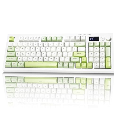 Wireless Keyboard, Quiet Keyboard for Work, Tri-Mode BT5.0/2.4GHz/USB-C, Creamy Keys with RGB Backlight, 94-Key, Anti-ghosting Keys, Compatible with PC, Mac, Gaming Consoles