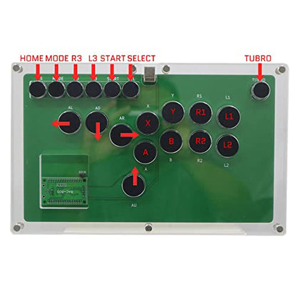 TruBoost FightBox B1-PC-W Ultra-Thin All Buttons Leverless-Style Arcade Joystick Fight Stick Game Controller For PC USB Hot-Swap Cherry MX