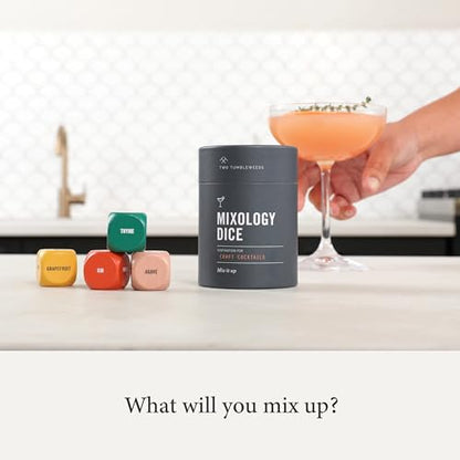 Two Tumbleweeds Mixology Dice - Set of 9 Dice to Inspire Craft Cocktails & Mocktails with Recipe Booklet - Unique Gift for Kitchen or Bar