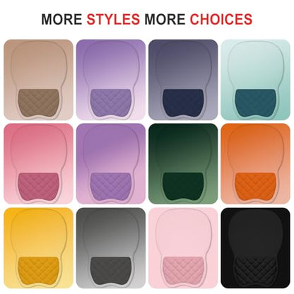 ITNRSIIET Ergonomic Mouse Pad Wrist Support with Memory Foam Massage Bulge & Non-Slip PU Base, Carpal Tunnel Pain Relief, Prevent Wrist Sweating, 12 x 8 x 1.2 inch, Pink Ombre - color: Pink Ombre