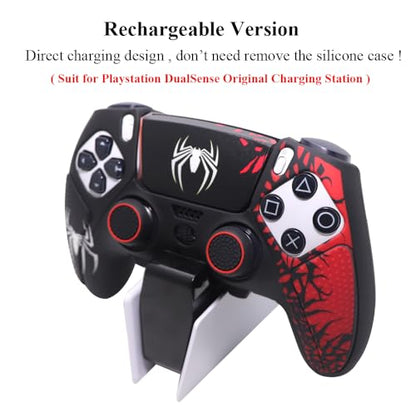 Anti-Slip Silicone Skin for Playstation 5 PS5 Edge Wireless Controller Protective Cover Case & Touch Pad Sticker Thumb Grip Caps for DualSense Edge Controller