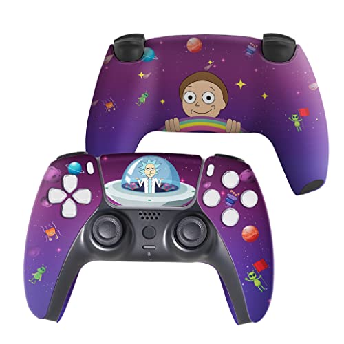 Ricky - Morty Custom PS-5 Controller Wireless compatible with Play-Station 5 Console by BCB Controllers | Proudly Customized in USA with Permanent HYDRO-DIP Printing (NOT JUST A SKIN) (MODDED) - color: Riccky - Mortty, size: Modded - Front & Back Print