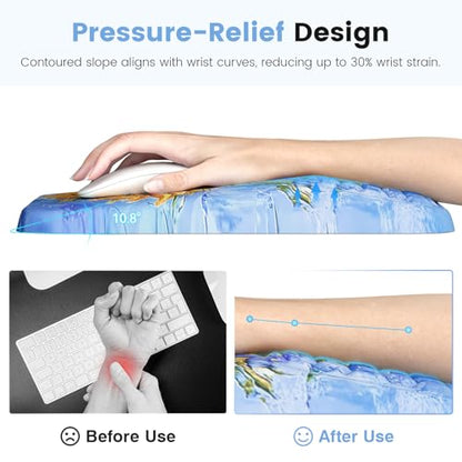 Ospelelf Mouse Pad with Wrist Rest Ergonomic Comfortable Pain Relief Mousepad Wrist Support for Computer Sunflower - color: Sunflower