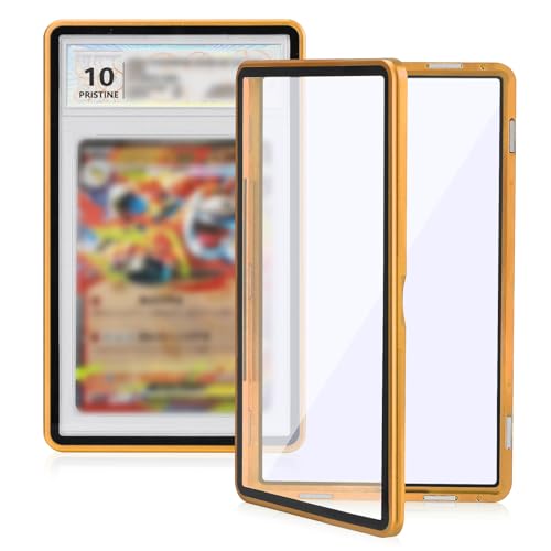 Magnetic Graded Card Case, Premium Aluminum Alloy Protector with 9-Point Lock, Personalized Slab Bumper for 35PT PSA/CSG, Drop-Tested & UV Resistant, Ideal for Display & Long-Term Storage (Yellow) - color: Yellow, style: PSA Card Case