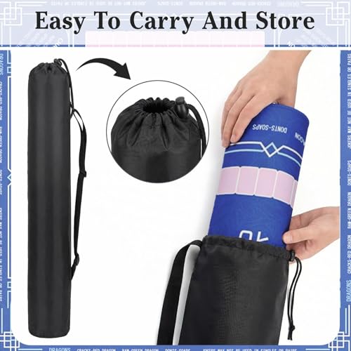 Britimes Mahjong Mat with Black Carrying Bag,31.5"x31.5", Blue | Non-Slip Noise Reduction Gaming Mat Rubber Multi Purpose Game Table Cover for Mahjong Card Dominoes Board Tile Games - color: Deep Blue