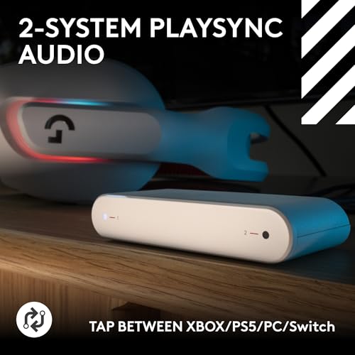 Logitech G Astro A20 X Multi-Platform Wireless Gaming Headset - White | For PS5, Xbox, PC, Switch - PLAYSYNC Audio Switcher, <16 bit/48kHz (Console), <24 bit/48 kHz (PC), <90hr Battery, 2.4GHz & BT - color: White