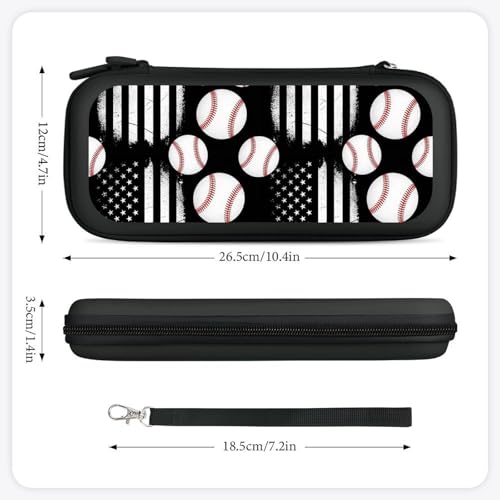PPIKTC Travel Hard Shell Carrying Case for Switch, Shockproof Protective Storage Bag with 15 Game Cartridges, Baseball American Flag - color: Design (322)