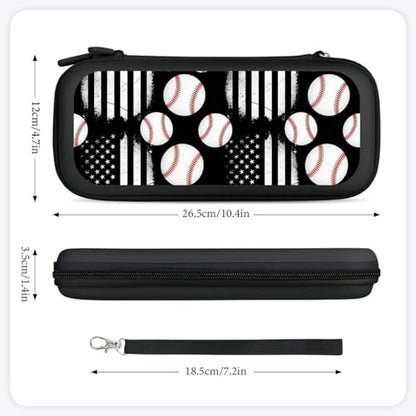 PPIKTC Travel Hard Shell Carrying Case for Switch, Shockproof Protective Storage Bag with 15 Game Cartridges, Baseball American Flag - color: Design (322)