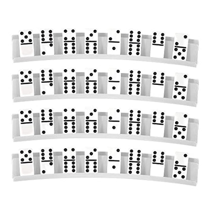 (Set of 4) Playing Card Holder for Kids Seniors, Domino Holder, Plastic Hands Free Cards Holders for Canasta, Poker Parties, Dominoes (White) - color: White
