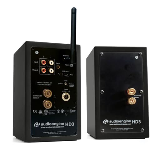 Audioengine A2 HD (HD3) Wireless Computer Speakers – Bluetooth Desktop | Speakers with DAC, Headphone Amplifier and USB Audio - Black - color: Black, style: HD