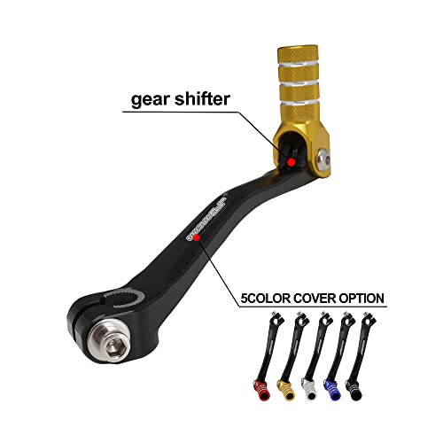 JFG RACING Motorcycle Folding Gear Shifter Shift Lever Pedal CNC Universal for RM DRZ 50cc - 125cc CRF XR KX KLX TTR PW SSR Apollo TAO TAO SDG Dirt Pit Bike Gold - color: Gold