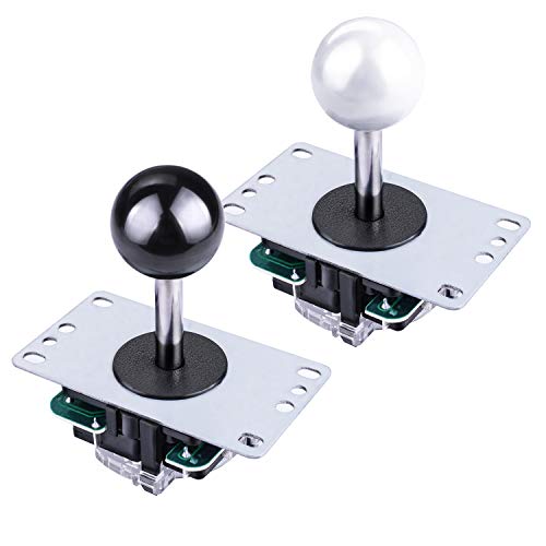 AUKUYEE Arcade Game Button and Joysticks Controller Kit with Zero Delay Encoder Board, 5 Pin Joysticks and Buttons for Mame Jamma & Other Fighting Games, Compatible with Windows and Raspberry Pi QR02