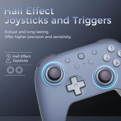 8BitDo Ultimate 2C Wireless Controller for Windows PC&Android, Blueberry | Gamepad with Hall Effect Joysticks and Hall Triggers, 1000Hz Polling Rate, Remappable L4/R4 Bumpers - color: Blueberry