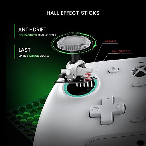 GameSir Wired Controller, G7 SE Gaming Gamepad for Xbox One, Xbox Series X|S & Windows with Hall Effect Joysticks/Hall Trigger - color: White