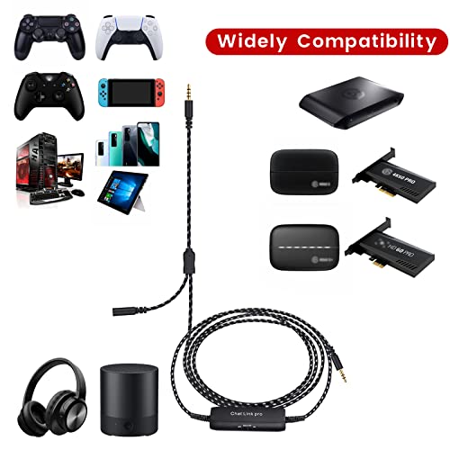 HD60 S+ Chat Link Pro Cable for Elgato 4K S, 4K X, HD60 X Capture Card | Chat Adapter with in-line Isolator Compatible with Nintendo Switch, Xbox One, PS4 and PS5, 6.6ft Long - color: Black with Isolator