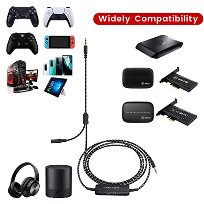 HD60 S+ Chat Link Pro Cable for Elgato 4K S, 4K X, HD60 X Capture Card | Chat Adapter with in-line Isolator Compatible with Nintendo Switch, Xbox One, PS4 and PS5, 6.6ft Long - color: Black with Isolator