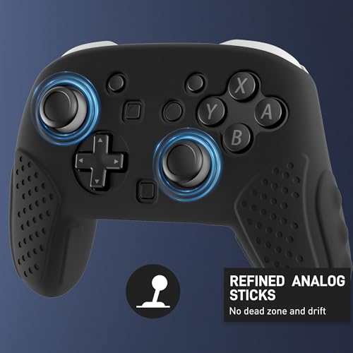 GLDRAM Switch 2 Pro Controller Clear Case, Remote Soft Silicone Protective Cover Skin, Scratch & Shockproof Durable Accessories for Nintendo Switch 2 Pro Controller - Black