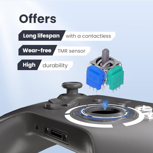 VTLLN K-Silver TMR Joystick Replacement, JS13 Pro Thumbsticks Electromagnetic Stick Repair Module with Thumbstick Caps, No Drift High Precision, A Pair for Xbox One Series X/S Elite 1 Controller - color: For Xbox Series X/S