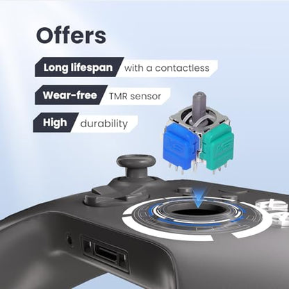VTLLN K-Silver TMR Joystick Replacement, JS13 Pro Thumbsticks Electromagnetic Stick Repair Module with Thumbstick Caps, No Drift High Precision, A Pair for Xbox One Series X/S Elite 1 Controller - color: For Xbox Series X/S