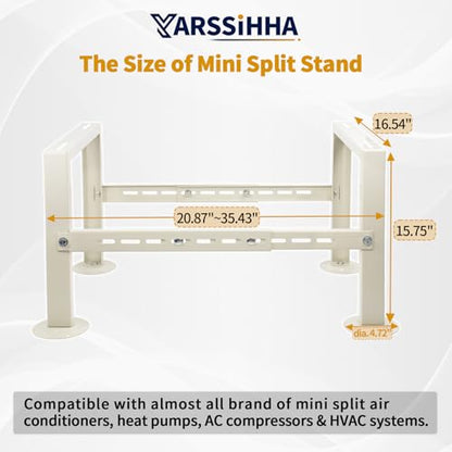 Yarssihha Mini Split Stand for 9000-36000 BTU Air Conditioner Condenser, Outdoor Adjustable Heat Pump Stand, Heavy Duty Ground Stand - style: 9000-36000 BTU