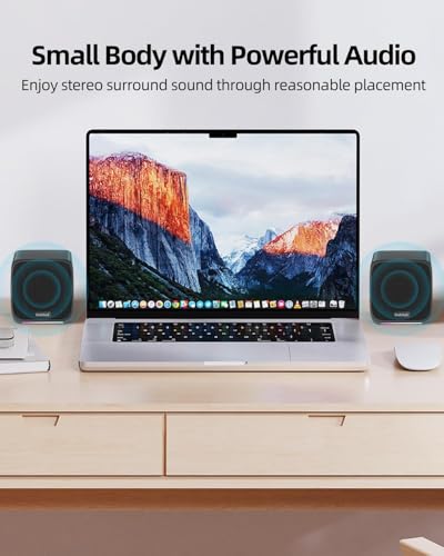 Computer Speakers for Desktop PC,Desktop Speakers,Small Computer Speakers USB Powered 3.5mm Aux Speaker