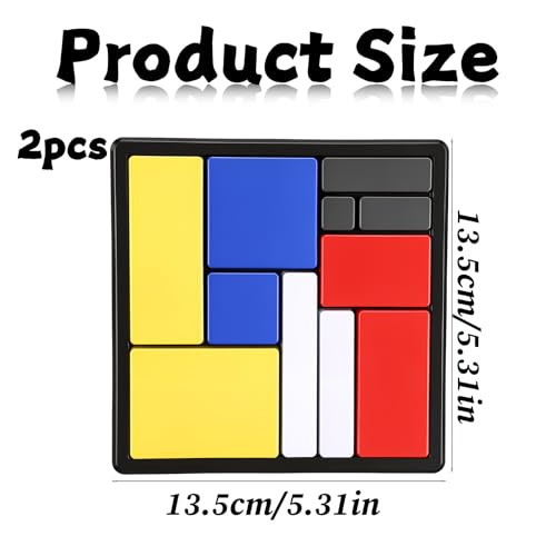 WLLHYF Logic Puzzle Brain Teaser Game for Adults, 2 Pcs 88 Challenges 4 Difficulty Levels Puzzle Toys Portable Design Brain Training Logic Puzzles Game for Travel Classrooms Homes