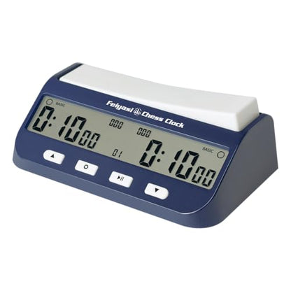 Chess Clock, Competition Specific Chess Timer, Portable Digital Electronic Large Screen Chess Clock,Suitable for Timers in Chess, Go, Checkers, and Other Board Games (Navy Blue) - color: Navy Blue