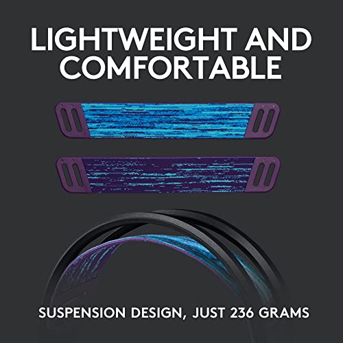 Logitech G535 Lightspeed Wireless Gaming Headset - Black | Lightweight, on-ear design, flip-to-mute microphone, USB rechargeable battery - color: Black, style: Wireless