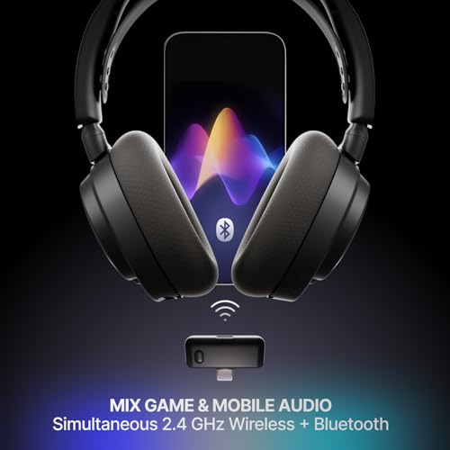 SteelSeries Arctis Nova 7 Wireless Gen 2 Gaming Headset - Real-Time App Control, 50+ HR Play, Neodymium Drivers, Mix 2.4GHz/Bluetooth, PC, PS5, PS4, Switch 1/2, Mobile - Black - color: Black, style: PC | PlayStation