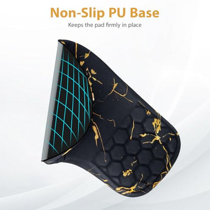 EYROZILL 3 in 1 Ergonomic Wrist Rest for Keyeboard and Mouse, Non-Slip Desk Mouse Pad with Wrist Support, Keyboard Wrist Rest and Mouse Pad Set Massage Design (Black Marble) - color: Black Marble