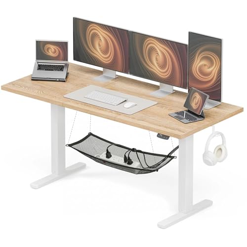 Acrolix Electric Standing Desk with Cable Management,63 x 24 inch Height Adjustable Desk with Memory Presets, Sit Stand Table for Work from Home, Ergonomic Computer Desk,Oak - color: Oak, size: 63 inches