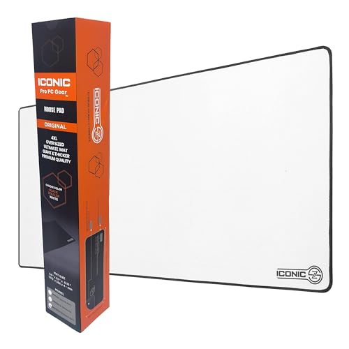 4XL Oversized & Ultimate Gaming Desk Mat 54"x23"(White) - Giant & Thicker 4mm - Stitched/Water Proof/Non Slip Base - color: White, size: 4XL 54"x23"