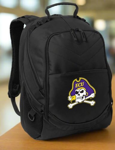 Broad Bay East Carolina University Backpack ECU Laptop Computer Bag Fits Up to 17" Devices 600D Polyester with Reinforced Base Black - color: Black