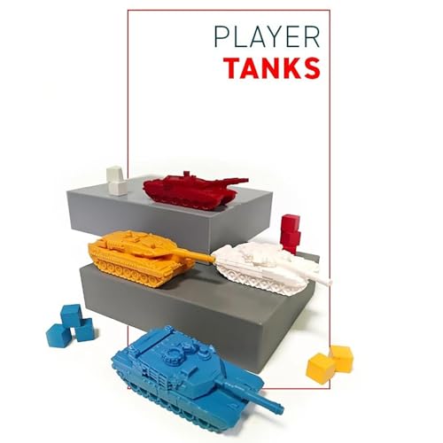 World Order: Player Tanks - 4 Large Battle Models, 3D Printed Plastic Components, Board Game Accessory, Collectible Decorative Pieces, Tabletop Add-On - style: Player Tanks