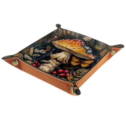Mushroom Berries Butterfly Dice Tray Dice Rolling Tray Folding Dice Holder for Dice Games, Like RPG, DND and Other Table Games - color: Multi 3