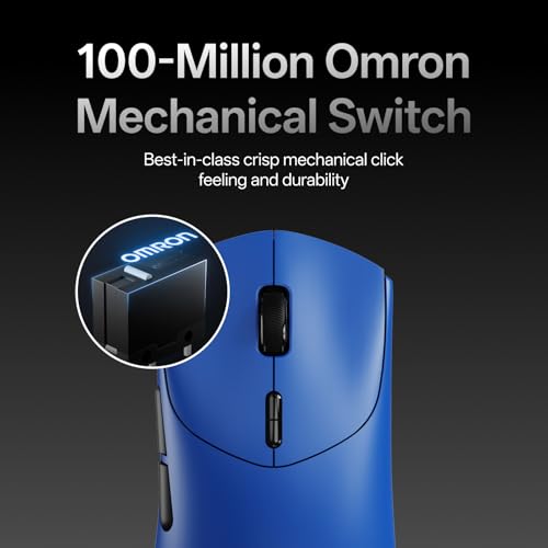 Rapoo VT7 Wireless Gaming Mouse, True 8K Wireless Polling Rate, 53g Lightweight, Up to 750 Hr Battery, Nordic nRF54L15 MCU, 100-Million Mechanical Switch, 10 Programmable Buttons, Macro Enabled - color: Blue