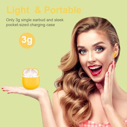 Wireless Earbuds, Bluetooth 5.4 Headphones in Ear with Noise Cancelling Mic | Bluetooth Earbuds Stereo Bass, IP7 Waterproof Sports Earphones, 32H Playtime USB C Charging Ear Buds Yellow for Android iOS - color: butter yellow