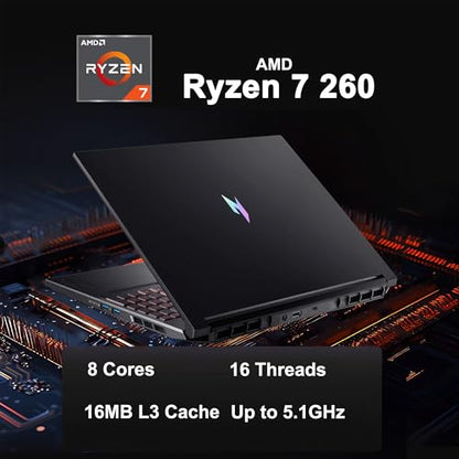 iCarp Customized Laptop Made with Acer Nitro V 16 AI Gaming Laptop 16" WUXGA 180Hz AMD 8-core Ryzen 7 260 16GB/32GB/64GB RAM 512GB/1TB/2TB/4TB SSD GeForce RTX 5050 (Up to 421 AI Tops) Backlit Win11 - style: Ryzen 7 260 + RTX 5050