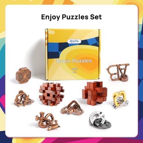 9pcs Difficulty Puzzles Gift for Adults, Teens, and Kids Brain Teaser Puzzles Game Desk Toys - style: Style B