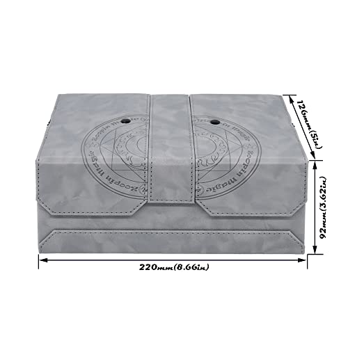 Zoopin 200 Card Deck Box for MTG ,CCG,TCG,Yugioh...With Two Built-in Life Counters and Two Card-trays plus one Dice/Token Tray (Grey ) … - color: Grey