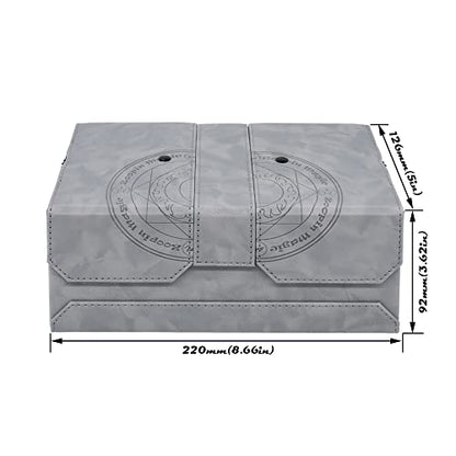 Zoopin 200 Card Deck Box for MTG ,CCG,TCG,Yugioh...With Two Built-in Life Counters and Two Card-trays plus one Dice/Token Tray (Grey ) … - color: Grey