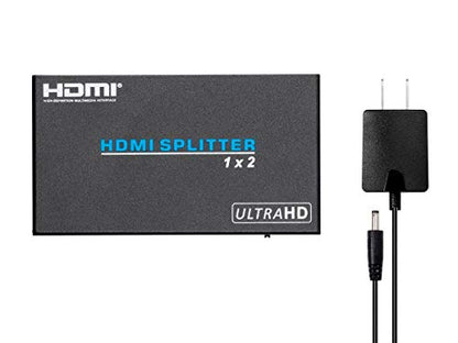Monoprice Blackbird 4K Pro 1x2 HDMI Splitter - HDR, 18Gbps, 4K 60Hz, YCbCr 4:4:4, With HDCP 2.2 Support (Compatible with PS4/5 Xbox Apple TV Fire Stick Roku Blu-Ray Player)