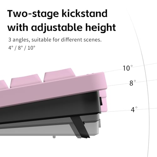 NuPhy Node75 Wireless Mechanical Keyboard, 75% Hot Swappable Custom Low Profile Keyboard, 84 Keys Computer Gaming Keyboards, Supports Touch Gestures, PBT Keycaps, RGB Backlit, Bluetooth/2.4GHz/USB-C - color: Pink, size: Low-Profile Red Nano Switch