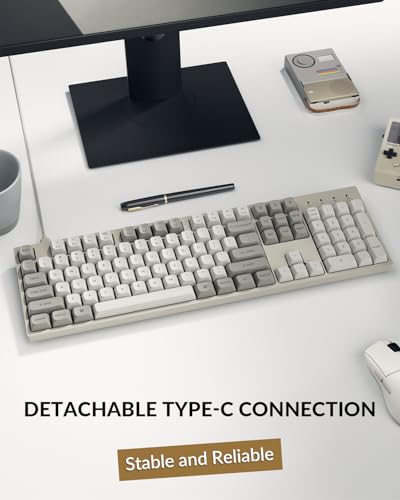 Keychron C2 Pro Wired Mechanical Keyboard with 8K Hz Polling Rate, Full Size Custom RGB Backlit Hot-Swappable, Non-Shine Through PBT Keycaps Compatible with Mac Windows Linux (Silent Banana Switch) - color: Silent Banana Switch