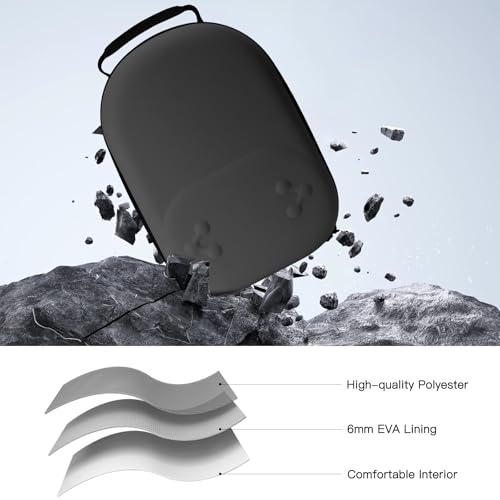 bibuks Hard Carrying Case Compatible with Oculus Meta Quest 3/3S,VR Headset Elite Strap and Touch Controller Accessories Carry Case,Hard Shell Travel Storage Bag (Black) - color: Black
